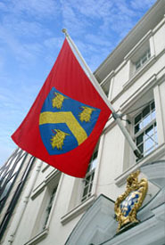 Painters' Hall flag outside the venue